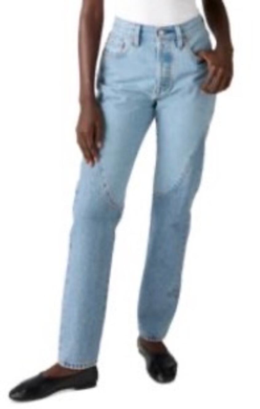 Levis 501 Original Fit Women Blue Denim Straight Leg Button Fly Jeans 31x30